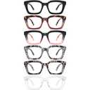 miyya Stylish Reading Glasses for Women, Cheaters Eyeglasses, Oversized Blue Light Readers, Fashion Eye Glasses, Pack of 3 