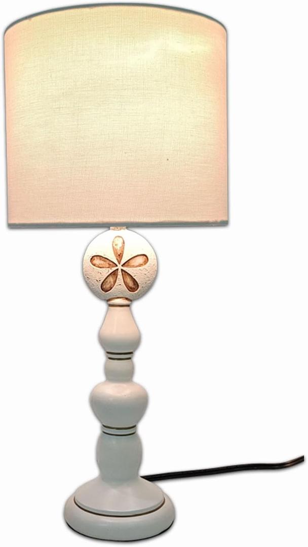 Rustic Table Lamp Linen Shade Resin Base Touch Control E26 Bulb Base Compact Desk Lamp for Bedroom Living Room Office Dorm Indoor Use
