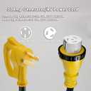 PlugSaf 50 Amp Generator Cord, 25FT 50 Amp RV Extension Cord with Twist Lock, Generator Cable 50A 4 Prong Yellow, NEMA 14-50P/SS2-50R Heavy Duty STW Wire for RV Camper & House
