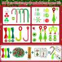 Cinnvoice 64 Sets Christmas Crafts for Adults Christmas Beaded Ornament Kit to Make Includes 24 Green Monsters 16 Xmas Tree Decorations 24 Candy Canes with Gift Cards for DIY Holiday Party Supplies
