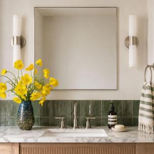 Mirror, 40x40 Inch Gradient Front Bathroom Mirrors for Wall