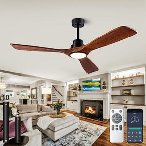 52 Inch Ceiling Fan with Lights, Remote/APP Control, Reversible DC Motor