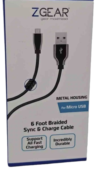 ZGEAR Braided Sync & Charge Metal Housings - Micro USB To USB-A Cable - 6 Foot