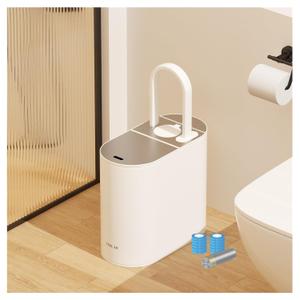 2.65 Gallon /10L Motion Sensor Bathroom Trash Can (White)
Bathroom Trash Can and Brush | Automatic Touchless Garbage Bin | ABS and Stainless Steel | with Inner Bucket