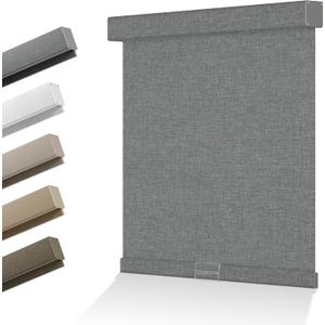 Blackout Roller Shades for Indoor Window Blinds,Cordless,Linen Fabric,Thermal Insulated Fabric UV Protection Shades for Home,Office,Door,Bedroom,Blackout-Grey,34" W x 72" H