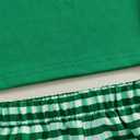 Ayalinggo St Patricks Day Baby Girl Boy Outfit Green Shamrock Long Sleeve Shirt Top Plaid Pants Set Saint Patrick's Clothes (Green)