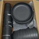 Teivio 32-Piece Kitchen Plastic Wheat Straw Dinnerware Set, Service for 8, Unbreakable Modern Dish Set - Dinner Plate/Dessert Plate/Cereal Bowl/Cup, for Apartment Essentials, Outdoor Camping,Black