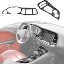 CheroCar Center Console Dashboard Cover & Gear Shift Decorative Panel Protective Cover Interior Accessories for 2015-2024 Dodge Challenger(Carbon Fiber Grain)