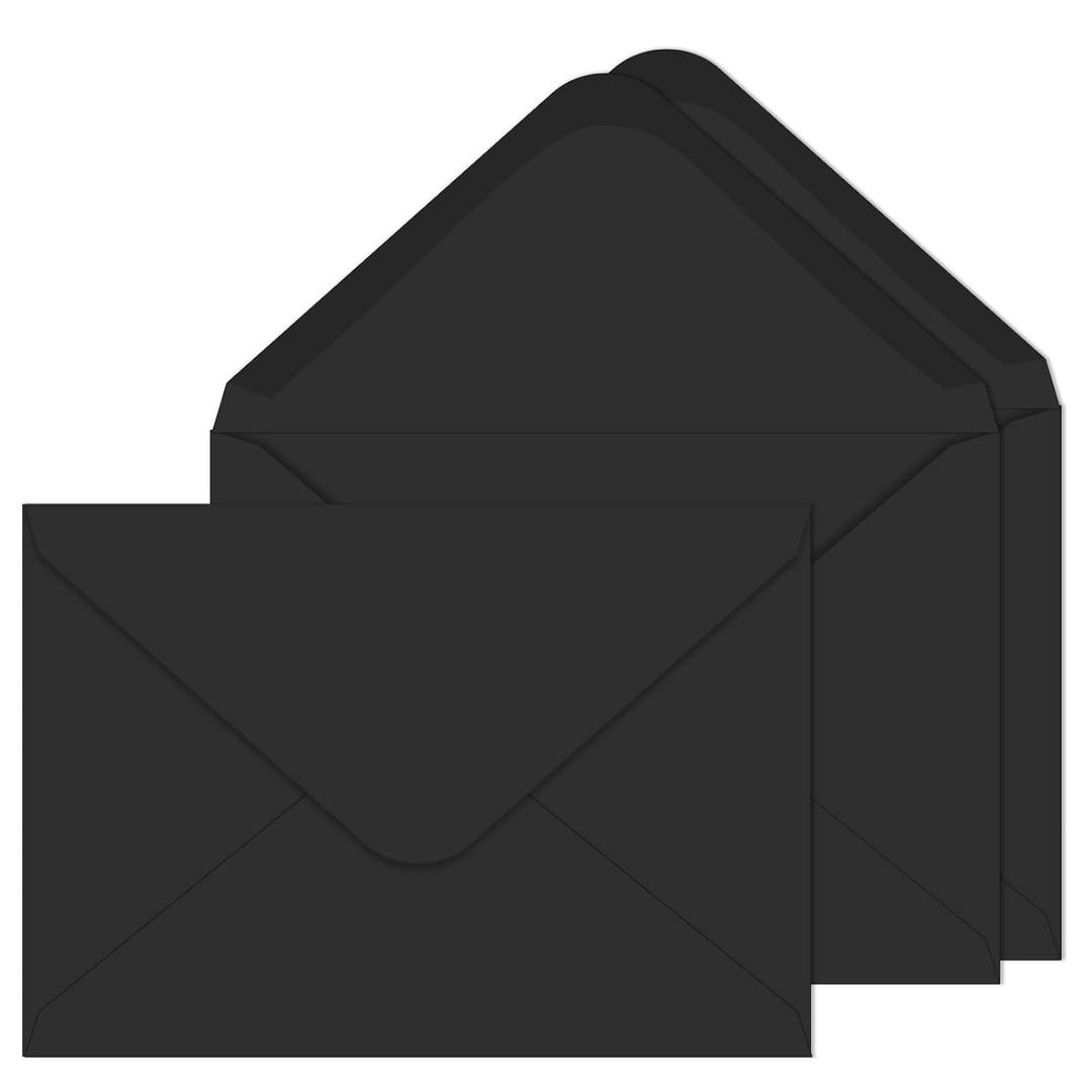 A7 Envelopes 100 Pack Black Envelopes 5x7 V-shape Flap, Suitable for 5x7 Photos, Cards, Weddings, Invitations, Announcements, Baby Gifts 5.25 "x 7.25" (Black)