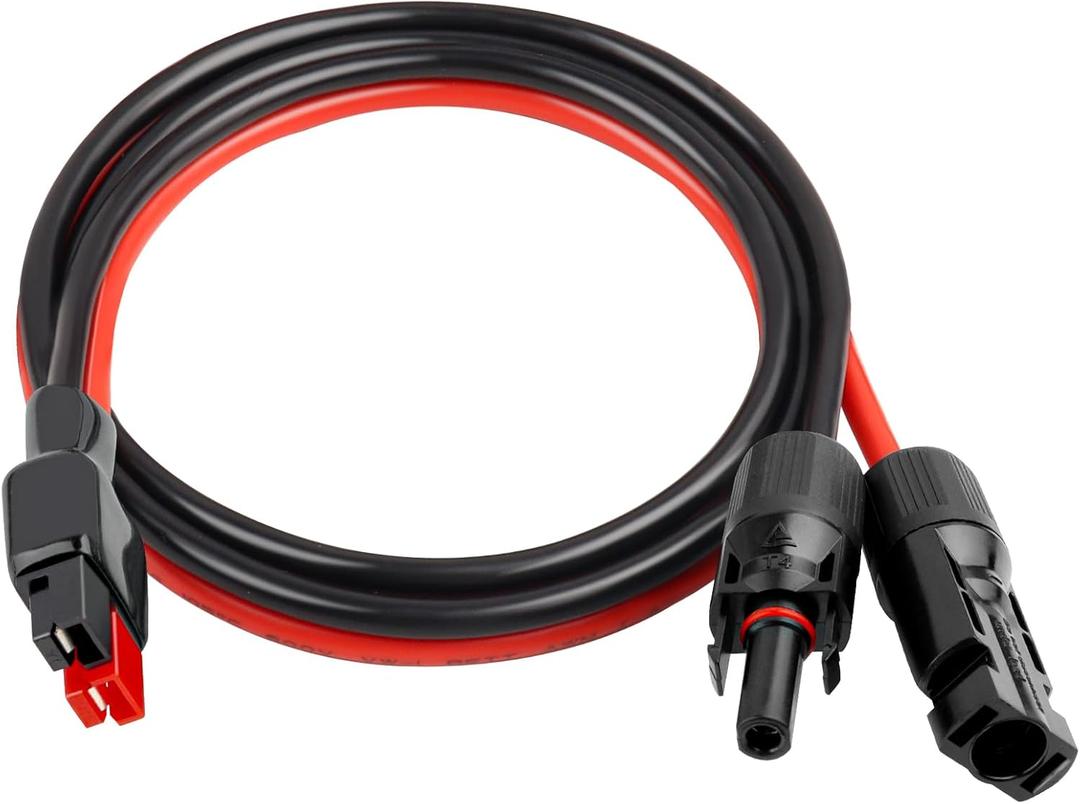 XRDS -RF 10AWG Solar Panel to Anderson-Style Connector Extension Cable 3FT, Tinned Copper Wire, 600V Rated, High-Temperature Resistance, for Solar Power Systems and Battery Connections