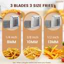 BIEAMA Commercial French Fry Cutter, Potato Cutter with 1/4", 3/8", 1/2" Stainless Steel Blades, French Fries Cutter for Carrots