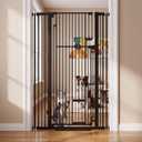 59" Extra Tall Cat Gate 31.5"-42.5" Wide Pet Gate Indoor Black