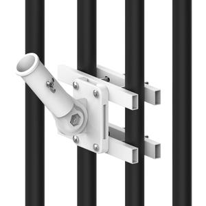 Heavy Duty Flagpole Mount Bracket for Balcony Railing,Flag Pole Mount Adjustable for Porch & Fence Rail,Flagpole Mount for Both Round and Square Railing,Strong and Rust Free,for 1 inch flagpole (White)