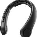 JISULIFE Portable Neck Fan Upgraded, Neckbrace Personal Hands Free, 5 Speed Gears Adjustment, 5000 mAh Wearable Bladeless Quiet Rechargeable for Outdoor Indoor, Gifts for Women Men- Black