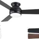 42 Inch Ceiling Fans with Lights and Remote, Black Low Profile Ceiling Fan with Light, Flush Mount, Reversible, 6 Speeds, 3CCT Dimmable, Bedroom Indoor/Outdoor Patios Use