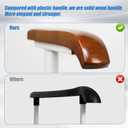 Toilet Safety Rails for Elderly with Solid Wood Handles, Heavy Duty Thickened Toilet Safety Frame, 520 LBS Capacity, Adjustable Height & Width, Handles for Seniors & Disabled