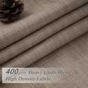 Blackout Two Layer Linen Curtains 86 Inches Long for Classroom 2 Panels Set, Memory Trained Pinch Pleated Insulated Sound Dampening Farmhouse Dark Brown Light Blocking Windows Curtain with Back Tab