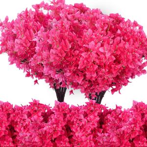 60 Pack Artificial Bougainvillea Floral 38" Silk Long Stem Bougainvillea Plants Hanging Table Centerpiece for Home Wedding Indoor Outdoor Decorations (Rose Red)