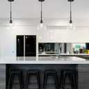 3 Pack 1 Light Kitchen Island Pendant Ceiling Light 6.5" Clear Glass Black Finish Fixture,Modern Industrial Farmhouse Pendant Lamp for Bedside Over Sink Hallway