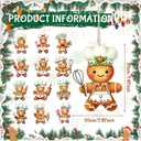 Soaoo 36 Pcs 7.9 Inch Gingerbread Cooking Christmas Outdoor Decorations Large Hanging Christmas Ornaments Double Sided Xmas Plastic Decor for Xmas Tree Office Home Yard Porch Holiday