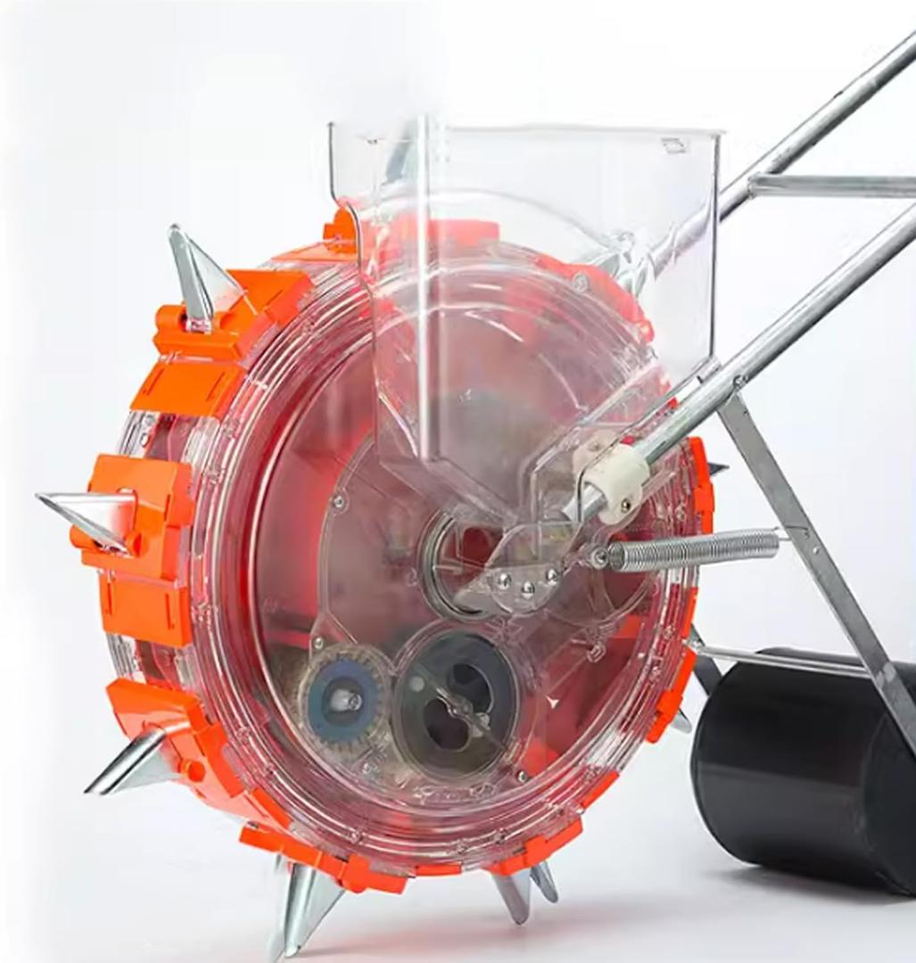 Adjustable Holes Row Planter, with Interchangeable 6 Seed Plates and Row Marker, for Yard Work Durable,9 Mouths (20Inch)