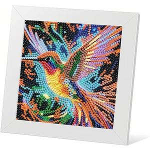 DIYGEMDOT Hummingbird Diamond Painting Kit for Kids with Wooden Frame, 5D Diamond Art Gem Painting for Beginners, Gem Art Crafts and Gifts for Girls and Boys Ages 4-5-6-7-8-9-10-11-12 (7X7 Inches), Set Of 3