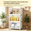 174.2QT Foldable Stackable Storage Bins with Magnetic Doors & Lockable Wheels, 4 Pack Large Plastic Closet Organizer, Tool-Free Storage Box for Bedroom Kitchen Bathroom Dorm Office Garage, 4PACK-19.68"W11.81"D44.09"H