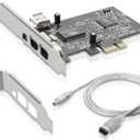 PCIe Firewire 400 Card,IEEE 1394a PCI Express 4 Ports PCIe Card (3 X 6 Pin and 1 X 4 Pin),Firewire 400 Adapter for Windows 7/8/10/11/Mac Os/Xp/2000/2003/ Vista/Dos,Linux(PCIE-IEEE 1394A)