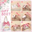 Yexiya 40 Pack Graduation Gift Bags Bulk Class of 2026 Pink Floral Graduation Party Bags 5.5" Congrats Grad Treat Bag for Gifts with Handles and Bow Ribbon Grad Paper Treat Gifts for Party