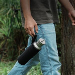 Outdoor 750ml Titanium Sports Bottle with Lid Flask Wide Mouth Water Bottle Canteen Drinking Bottle for Camping Cycling Hiking