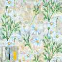 QHY Sunshine Privacy Window Film with Installation Tool Decorative Stained Glass Window Stickers Reusable Window Film (Leafy Daisy, 35.4 x 78.7)
