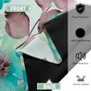 weesire 2 Pack 100% Blackout Boho Floral Curtains, Teal Flower Pattern, 52x96 Inches, Living Room & Bedroom