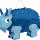 Unique Triceratops Dinosaur 3D Pinata - Unique Blue Cardboard & Paper Design - Perfect for Kids' Birthdays & Themed Parties (1 Pc.)