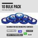 Lichamp 10-Piece Blue Painters Tape 1 inch, Blue Masking Tape Bulk Multi Pack, 1 inch x 55 Yards x 10 Rolls (550 Total Yards)