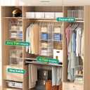 Hanging Closet Organizer, 4 Tier Metal Closet Organizers and Storage with 4 Hanging Hooks 4 S-Hooks for Wardrobe Laundry Room, Wire Storage Shelf for Clothes Sweaters Pants (White)