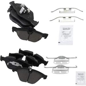 TRQ Front and Rear Brake Pad Set Ceramic Compatible with 2010-2013 BMW 328i 2010-2013 328i xDrive 2013-2015 X1 (BFA13100)