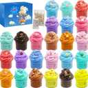 24 Pack Slime kit, Butter Slime, Macaroon Colors Cake Donut and Fruit Party Favors Slime Stretchy and Non-Sticky, Stress Relief Toy for Kids Partys