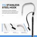 TRHUNTER Carbon Fiber Fishing Gaff Saltwater Fish Gaff with S316 Stainless Steel Fishing Hook (Blue Gaff - 4'8'' - 4'' Hook)