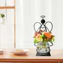 Angel Plant Terrarium with Metal Stand, Air Planter Bulb Glass Vase Metal for Hydroponics Home Garden Office Decoration-Plant Lover's Gift for Women (Angel)