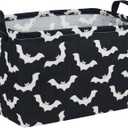 Essme Rectangular Kids Basket,Bat Storage Basket with Handles for Room Decor, Halloween Baskets,Toy Box,Car Storage BinBat