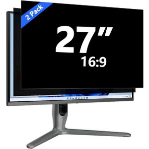 [2-Pack] 27 Inch Computer Privacy Screen for 16:9 Monitor, Removable Anti Glare Blue Light Filter & Anti-Scratch Protector Film - Eye Protection Privacy Shield for Desktop Monitors
