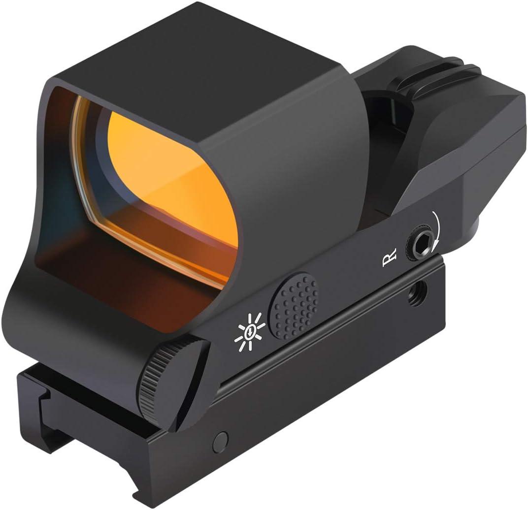Feyachi Reflex Sight, Multiple Reticle System Red Dot Sight with Picatinny Rail Mount, Absolute Co-Witness (Black)