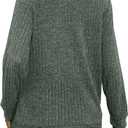 Sampeel V Neck Long Sleeve Shirts for Women Casual Fall Tops Lightweight Tunic Sweaters Fashion Clothes Loose Fit 2025 (Green, L)
