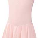 Ballet Dress for Girls Classic Short Sleeve Dance Leotards with Skirt Ballerina Outfits for Kids (12-14 Years, Ballet Pink 2)