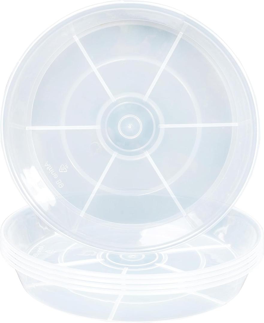 Afrine 6 pack plant Saucer Drip tray 16 inch , Potting Trays for plants, Heavy strudy plastic planet flower pot saucers for indoor outdoor garden,plant water drip Trays for pots  (16",clear )