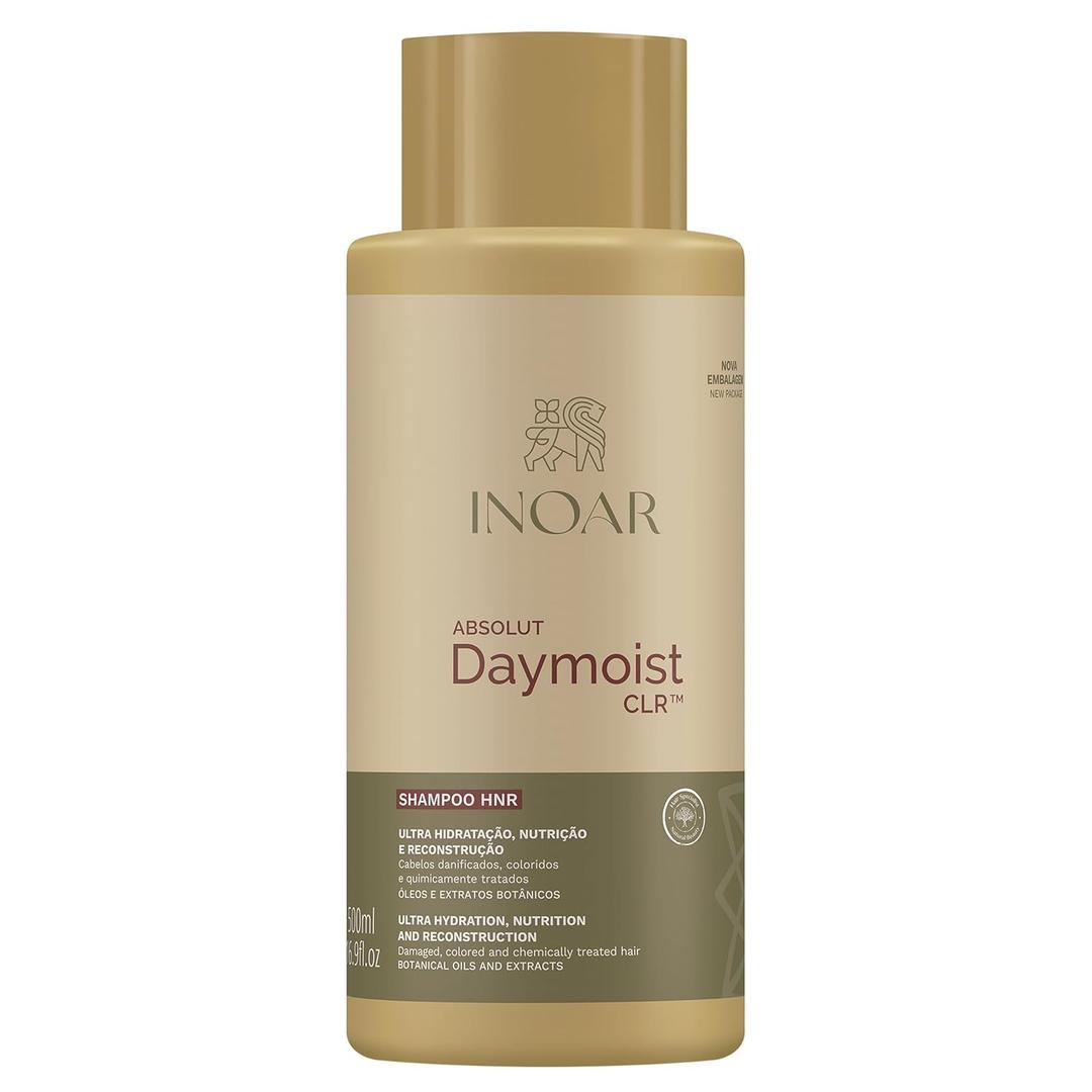 Inoar DayMoist Shampoo with Argan Oil Complex for Deep Hydration & Repair, 16.9 Fl Oz