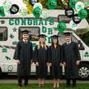 45pcs 2026 Graduation Car Magnets Balloons Decorations Green Grad 2026 Graduation Fridge Magnets Car Garage Door Magnetic Stickers Class of 2026 Graduation Car Parade Car Decorations