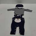 Infant Baby Boys Clothes Newborn Outfits Toddler 3pcs Sets Long Sleeves + Overalls+ Hat 0-18 Month (Blue Bear)