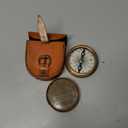 Authentic Vintage Style Brass Pocket Compass with Leather Case Rustic Vintage Home Decor Gifts