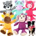 Jalousie Multipack Dog Squeaky Toys Strong Almost Indestructible, with Added Liner for Longer Play Dog Chew Toys (Medium to Large Breeds, 5 Pack Checks for Aggressive Chewers)